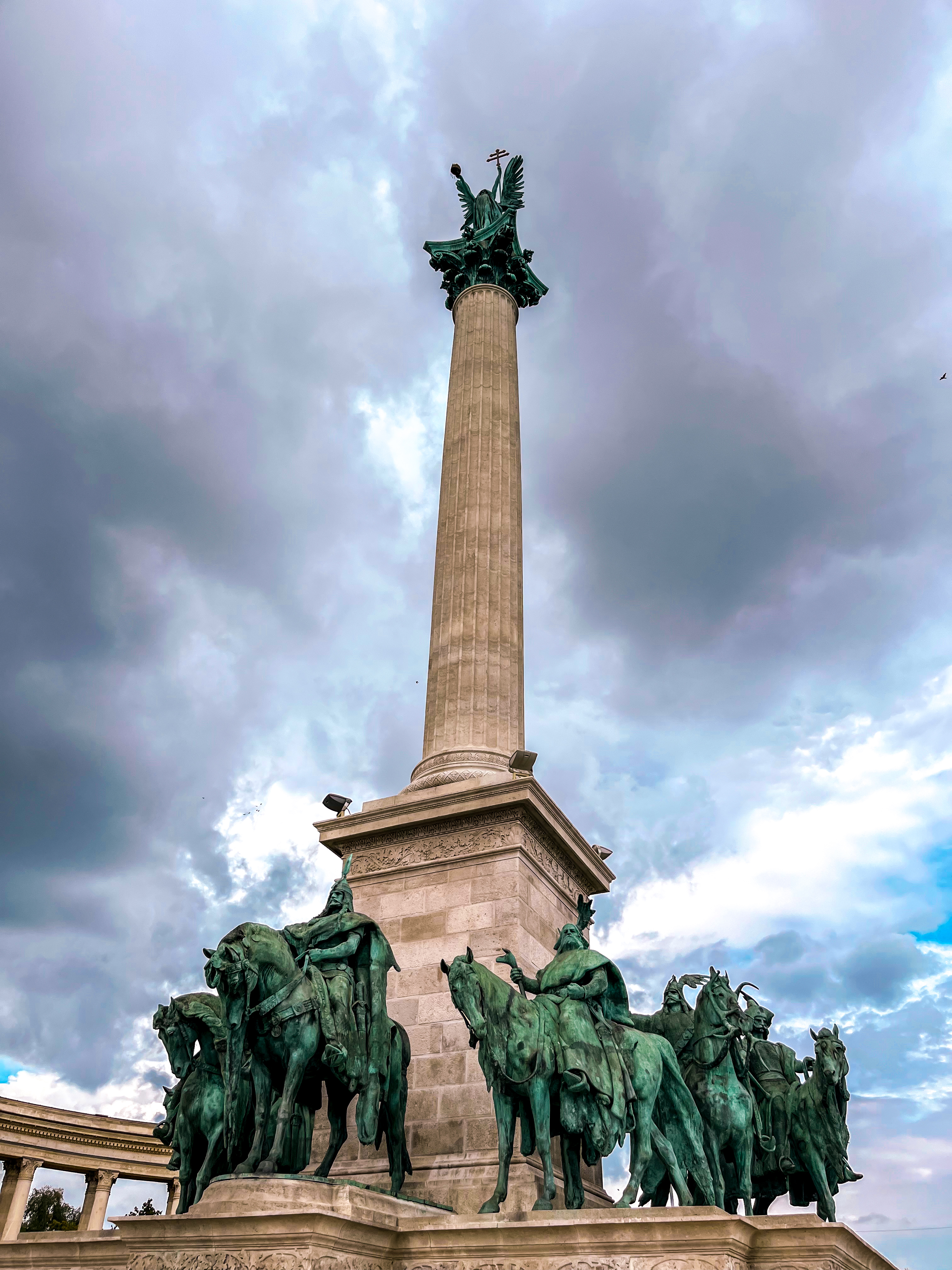 Heroes Square statue in Budapest, the gateway to City Park