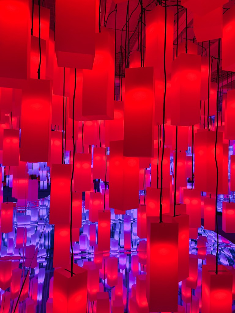 One of the Zones in the Delight Media Art Exhibition, London. Artwork featuring a room filled with incredible beautiful lanterns.