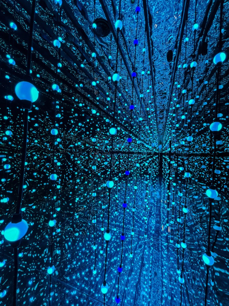 The infinity room at the Latent Spaces immersive art exhibition, Illusionaries, London